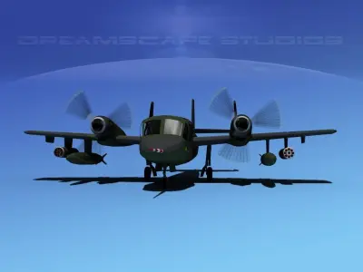 Grumman OV-1D Mohawk V02 3D model