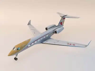 Gulfstream G550 Low-poly 3D model
