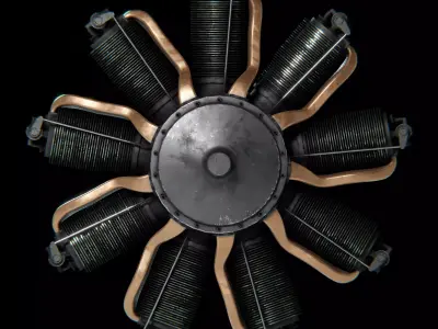 LeRhone Engine 3D model