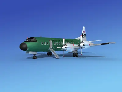 Lockheed L-188 Electra HP Braniff Intl 2 3D model