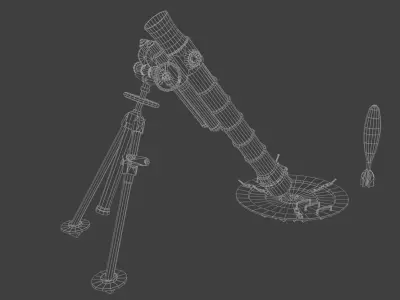 T25 155mm Mortar Low-poly 3D model