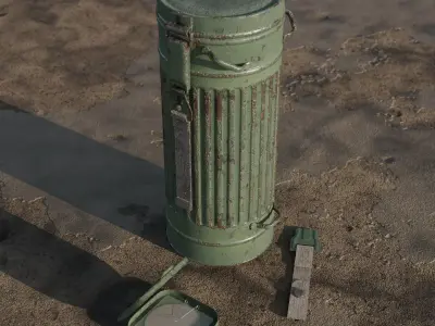 Tall M83 Gasmask Canister 3D model