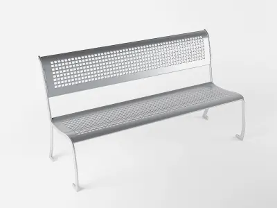Bench made of perforated metal 3D model