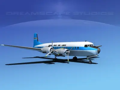 Douglas DC-7B Trans Gulf Air Cargo 3D model