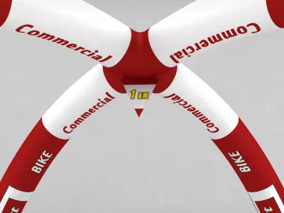 Banner commercial road bike low poly Low-poly 3D model