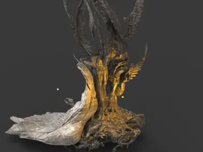 Ghost rock Hades Roots collection Low-poly 3D model