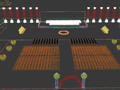 Stage party concert fashion catwalk T station 65 3D model