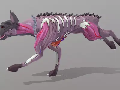 Hybrid Police Dog DoberMan Run Cycle 3D model