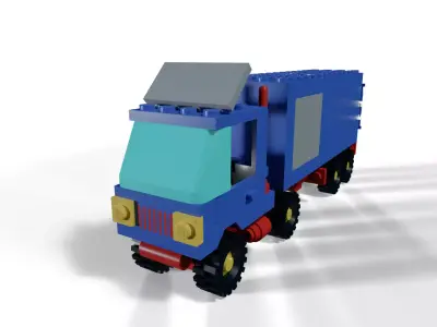 Vintage LEGO 6692 Tractor Trailer 3D model
