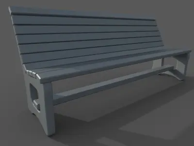 park bench with pbr texture sets Low-poly 3D model