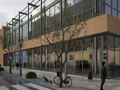 building commercial Low-poly 3D model