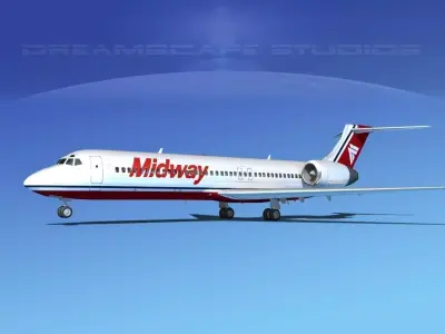 Boeing 717-200 Midway 3D model