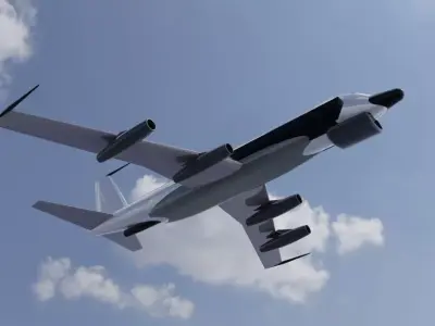 RC-135B Electronic Tanker Style Jet - Custom 1950s Aircraft Low-poly 3D model