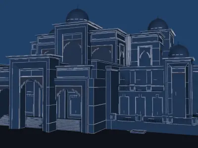 Traditional Haveli Exterior 3D model