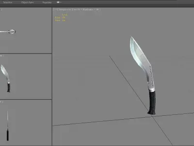 Cartoon dagger knife Low-poly 3D model