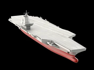 Type 003 Fujian Aircraft Carrier Low-poly 3D model