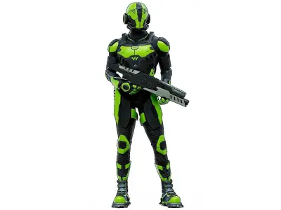 MECHA SOLDIER-O  Rigged for Unreal Engine - Unity - MIXAMO  3D model