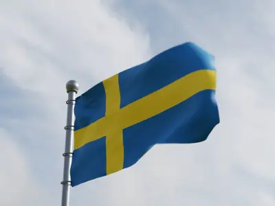Animated Sweden Flags 3D model