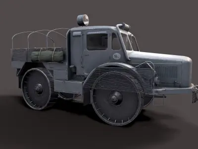 Skoda Radschlepper Ost  Low-poly 3D model