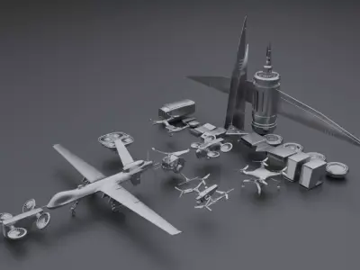 KITbash drones 3D model