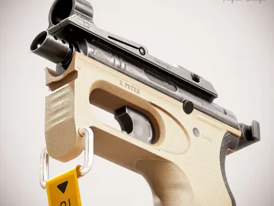 Sci-fi PBR SMG Low-poly 3D model