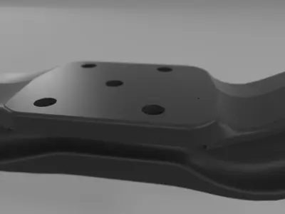 Truck front axle single beam Low-poly 3D model