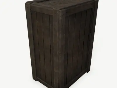 Wooden Box Low-poly 3D model