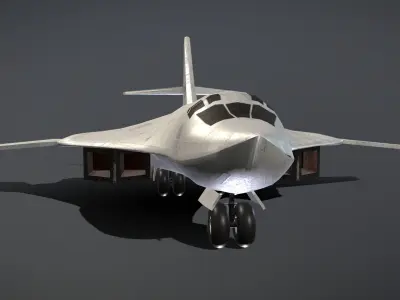 Cartoon Tupolev Tu-160 Low-poly 3D model