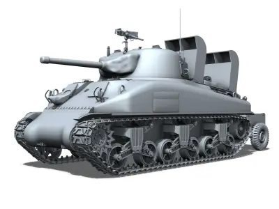 M4A1 Sherman with Deep wading gear 3D model