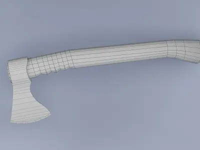 Slavic axe Low-poly 3D model