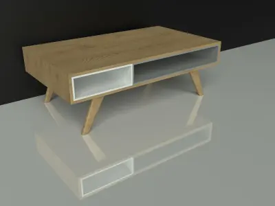 Coffee table - wood - colorful - furniture set - Artrzcinski Low-poly 3D model