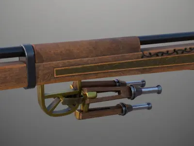 SteamPunk Sniper Low-poly 3D model