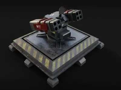 Samsite Surface to air missile system Low-poly 3D model