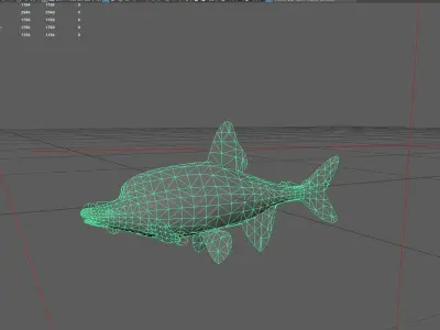Carp fish Low-poly 3D model