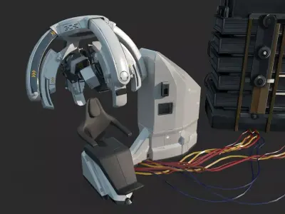 Future sci-fi brain scanner 3D model