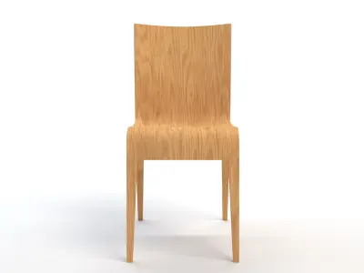 Wooden Chair 3D model 9
