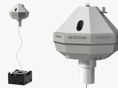 Tsunami Detection Buoy in Cable Deployment Phase 3D model