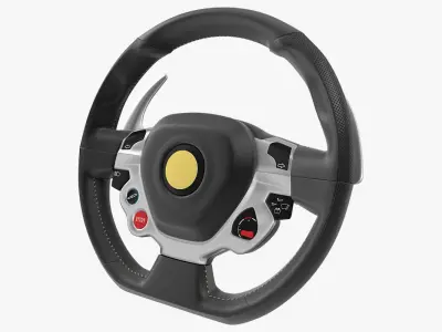 Sports Car Steering Wheel 3D model
