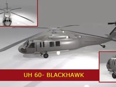 Sikorksky UH-60 Blackhawk US Army Helicopter Low-poly 3D model