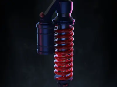 Bike shock absorber Low-poly 3D model