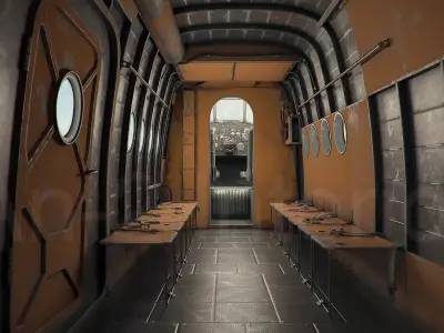 An-2 Antonov Airplane Interior PBR Low-poly 3D model