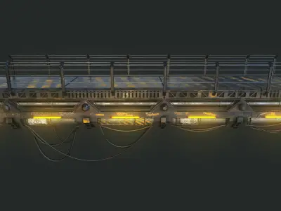 MODULAR SCIFI BRIDGE Low-poly 3D model