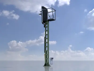 Railway KS-Signal 4500mm Version-3 Low-poly 3D model