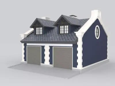 Detached Garages for two cars 3D model