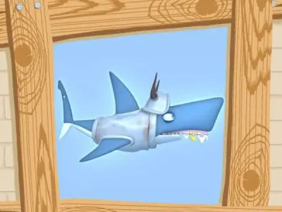 Shark cartoon Low-poly 3D model