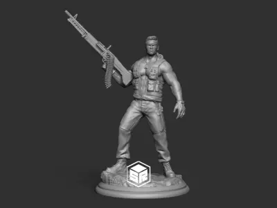 Soldier man with gun 3D print model