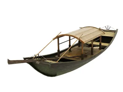 2 Chinese boats Low-poly 3D model