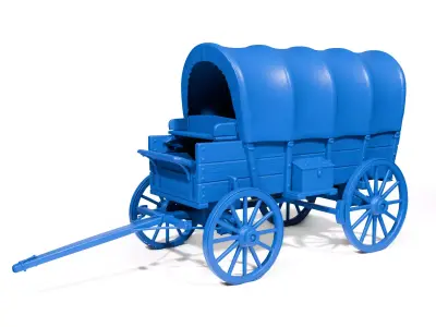 Old western covered wagon 3D print model