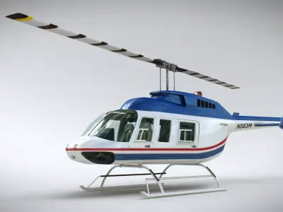 Helicopter Bell 206L Pack 3D model