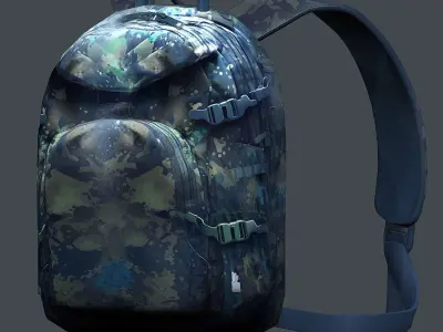 Backpack Camping Generic military human bag storqge baggage Low-poly 3D model